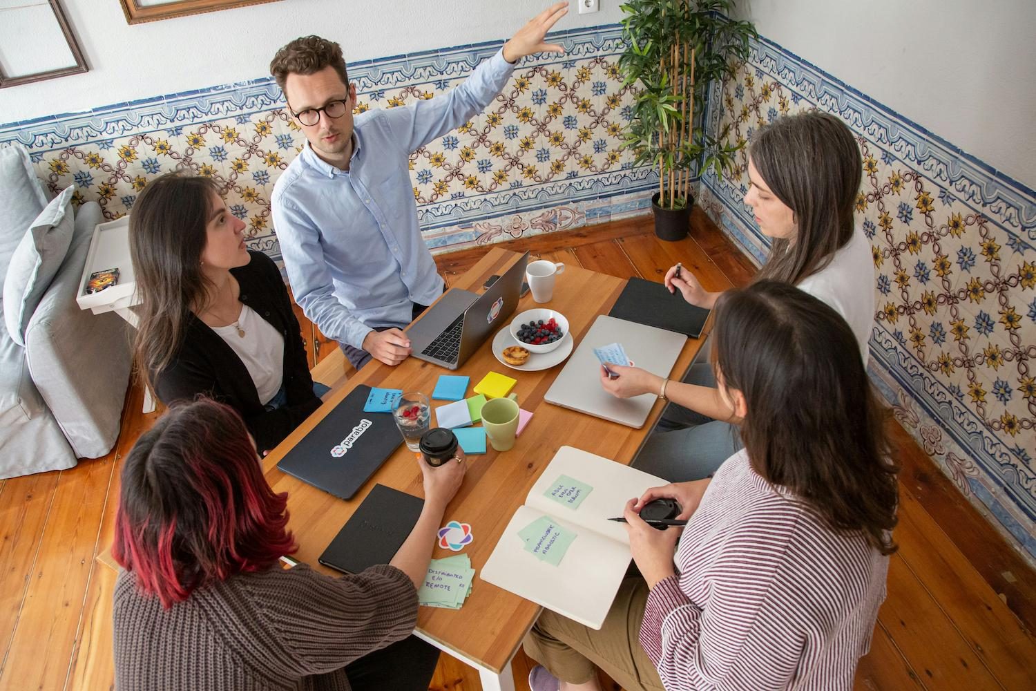 A professional team in a working session